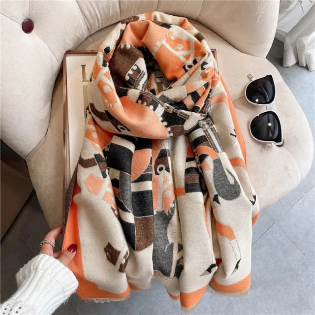 Thick Cashmere Warm Foulard Pashmina Shawl