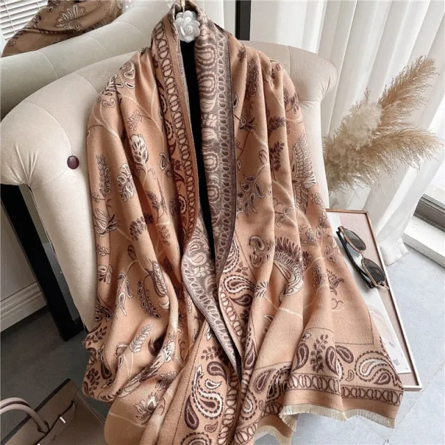 Thick Cashmere Warm Foulard Pashmina Shawl