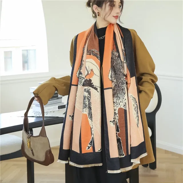Thick Cashmere Warm Foulard Pashmina Shawl