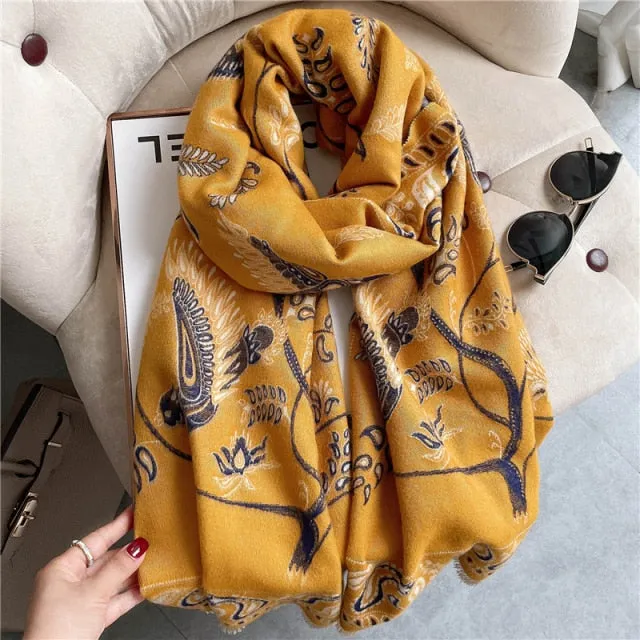 Thick Cashmere Warm Foulard Pashmina Shawl