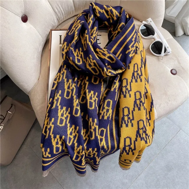 Thick Cashmere Warm Foulard Pashmina Shawl