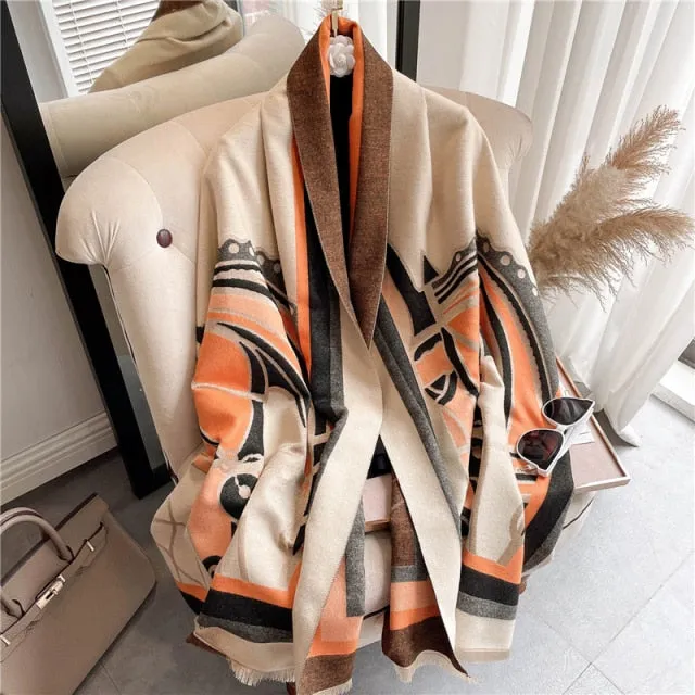Thick Cashmere Warm Foulard Pashmina Shawl