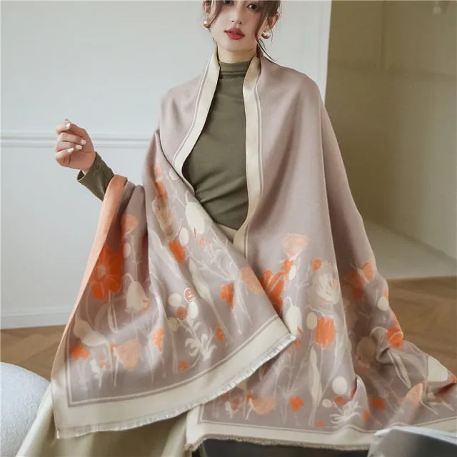 Thick Cashmere Warm Foulard Pashmina Shawl