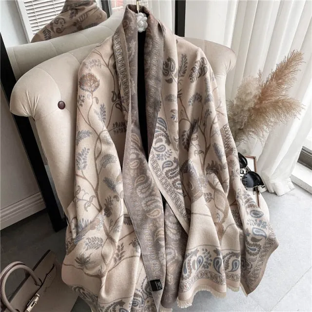Thick Cashmere Warm Foulard Pashmina Shawl