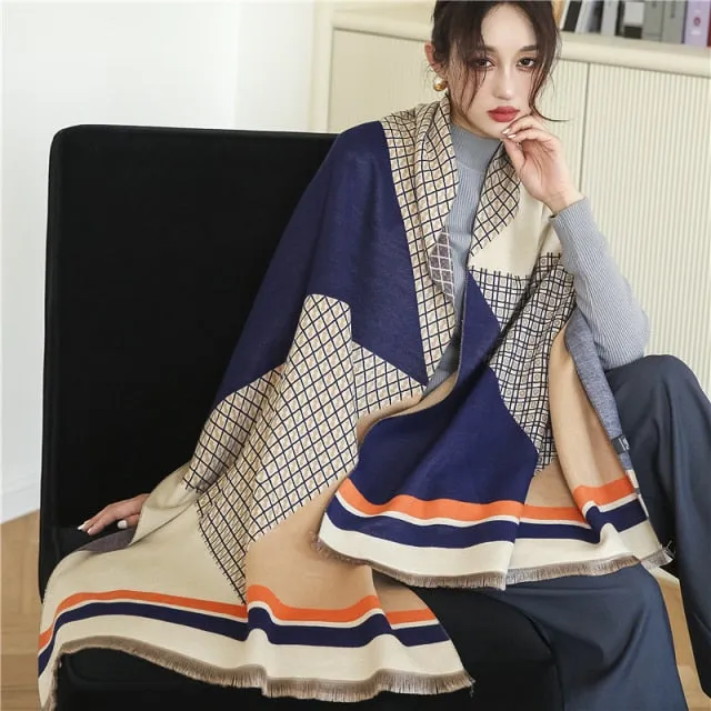 Thick Cashmere Warm Foulard Pashmina Shawl