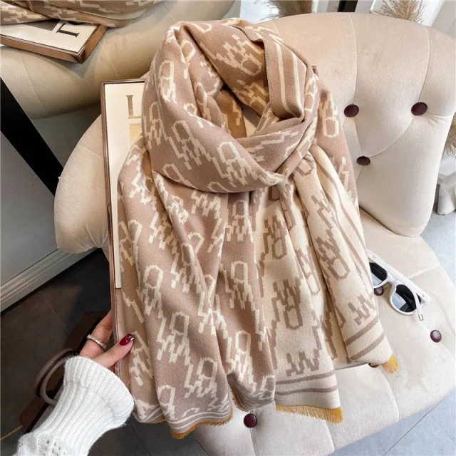Thick Cashmere Warm Foulard Pashmina Shawl