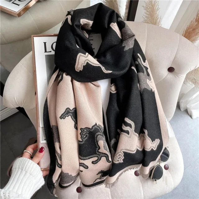 Thick Cashmere Warm Foulard Pashmina Shawl