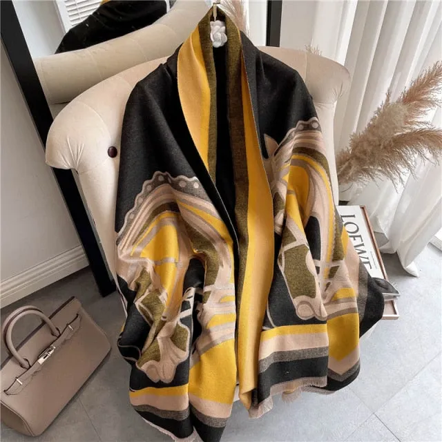 Thick Cashmere Warm Foulard Pashmina Shawl