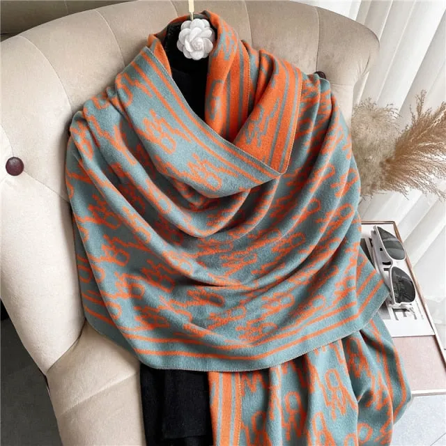 Thick Cashmere Warm Foulard Pashmina Shawl