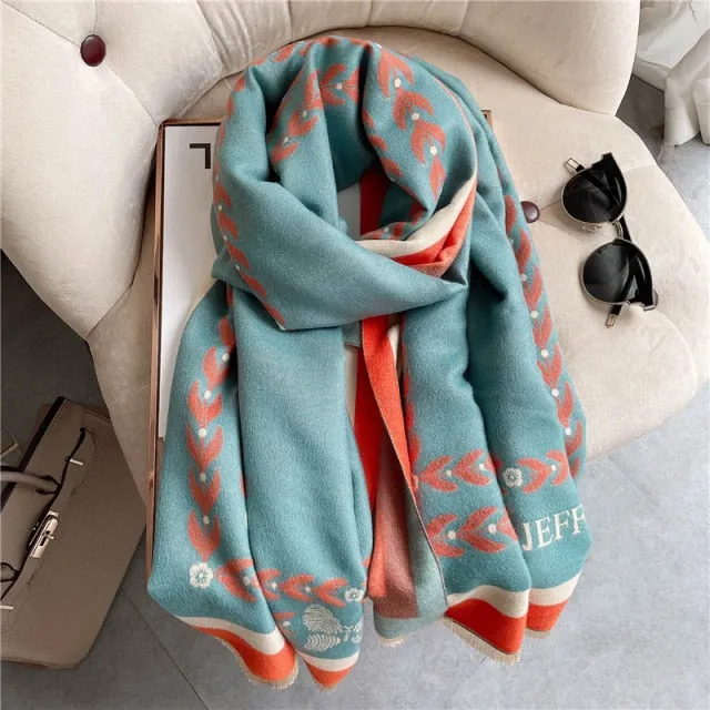 Thick Cashmere Warm Foulard Pashmina Shawl