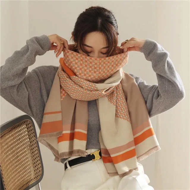 Thick Cashmere Warm Foulard Pashmina Shawl