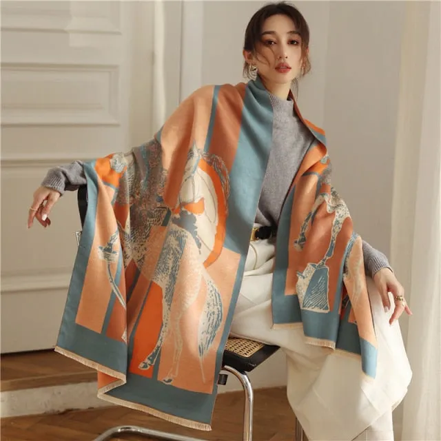 Thick Cashmere Warm Foulard Pashmina Shawl