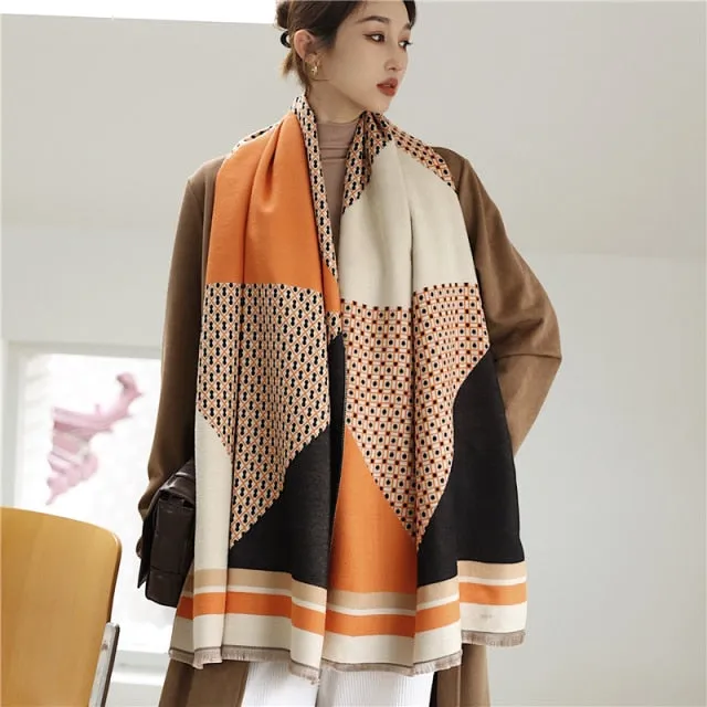 Thick Cashmere Warm Foulard Pashmina Shawl