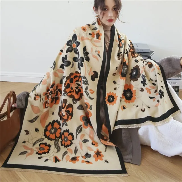 Thick Cashmere Warm Foulard Pashmina Shawl