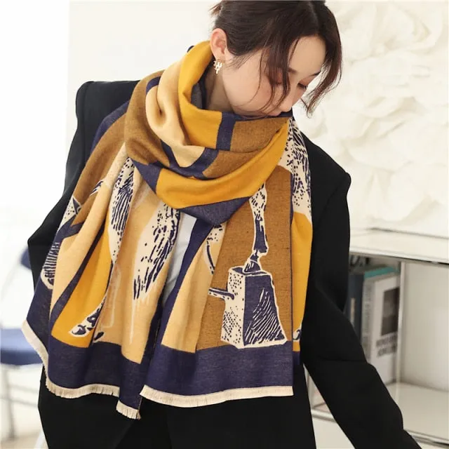 Thick Cashmere Warm Foulard Pashmina Shawl