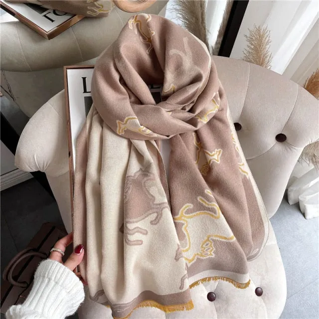 Thick Cashmere Warm Foulard Pashmina Shawl