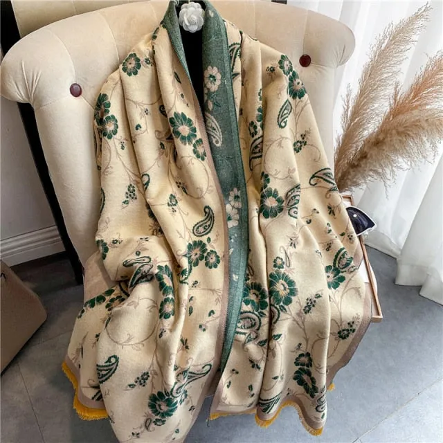 Thick Cashmere Warm Foulard Pashmina Shawl