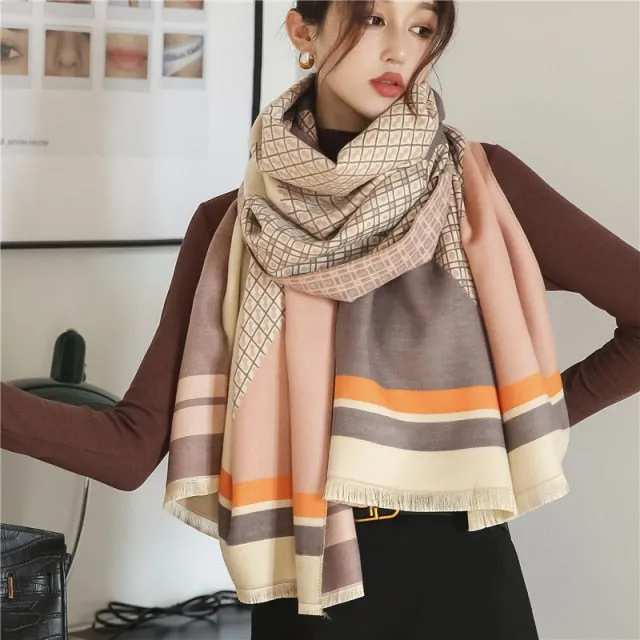 Thick Cashmere Warm Foulard Pashmina Shawl