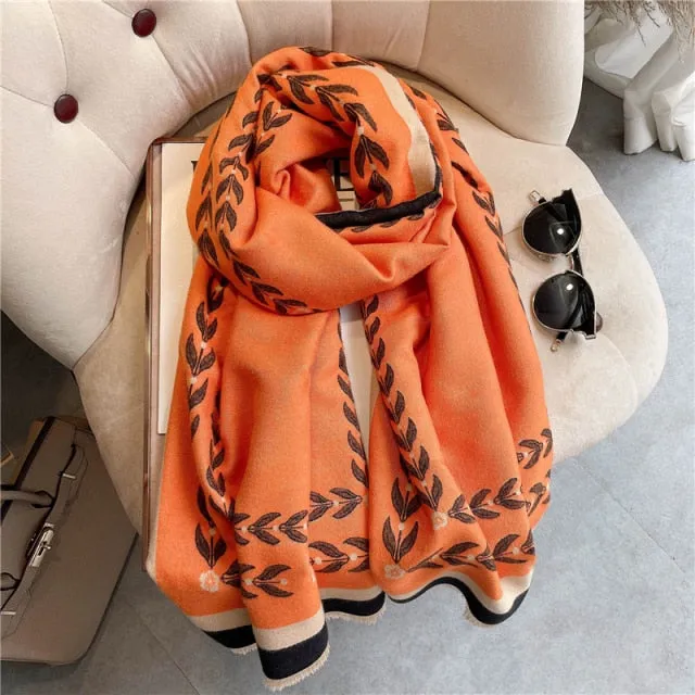 Thick Cashmere Warm Foulard Pashmina Shawl