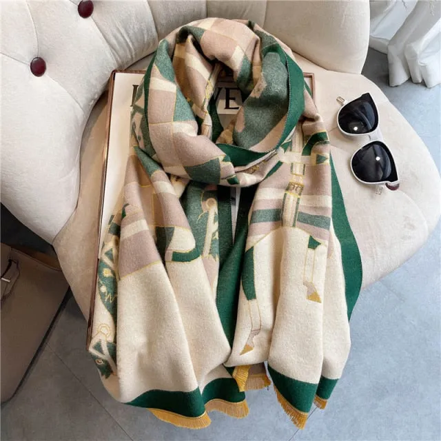 Thick Cashmere Warm Foulard Pashmina Shawl