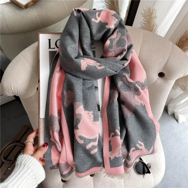 Thick Cashmere Warm Foulard Pashmina Shawl