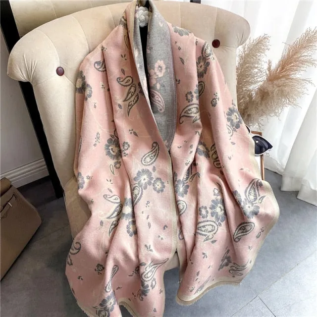 Thick Cashmere Warm Foulard Pashmina Shawl