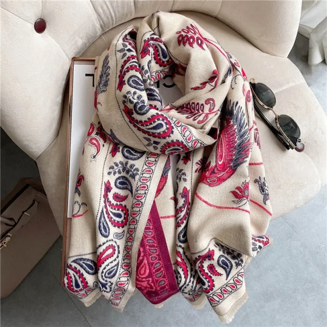 Thick Cashmere Warm Foulard Pashmina Shawl