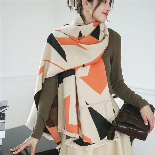 Thick Cashmere Warm Foulard Pashmina Shawl