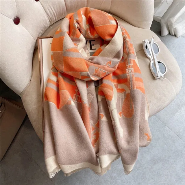 Thick Cashmere Warm Foulard Pashmina Shawl