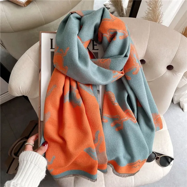 Thick Cashmere Warm Foulard Pashmina Shawl