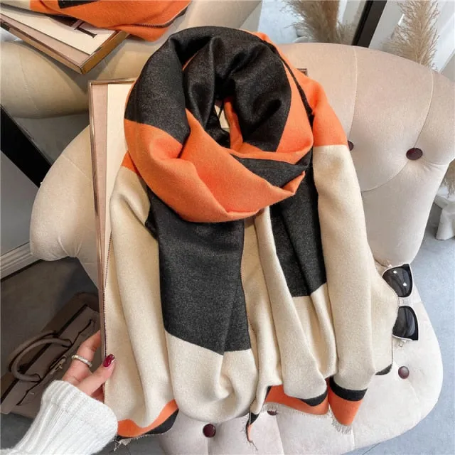 Thick Cashmere Warm Foulard Pashmina Shawl