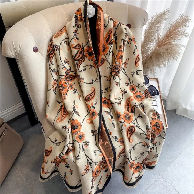 Thick Cashmere Warm Foulard Pashmina Shawl