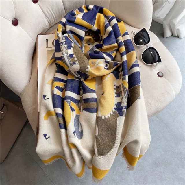 Thick Cashmere Warm Foulard Pashmina Shawl