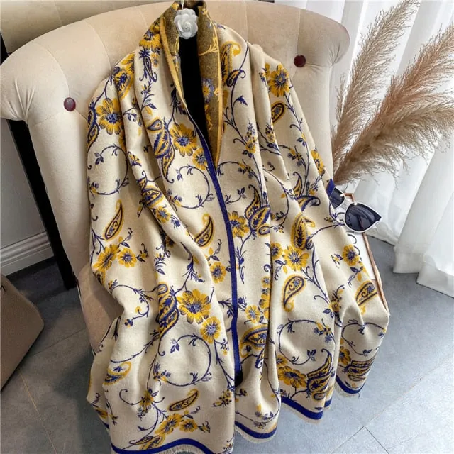 Thick Cashmere Warm Foulard Pashmina Shawl