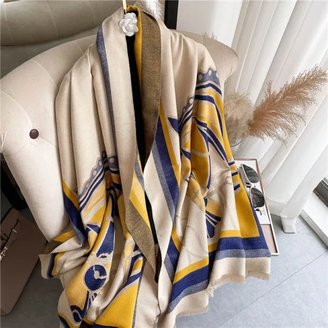 Thick Cashmere Warm Foulard Pashmina Shawl