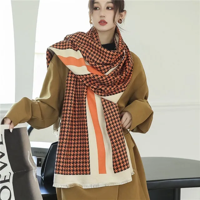 Thick Cashmere Warm Foulard Pashmina Shawl