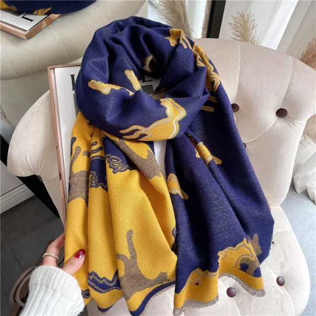 Thick Cashmere Warm Foulard Pashmina Shawl