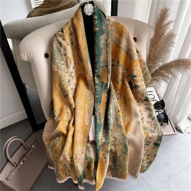 Thick Cashmere Warm Foulard Pashmina Shawl