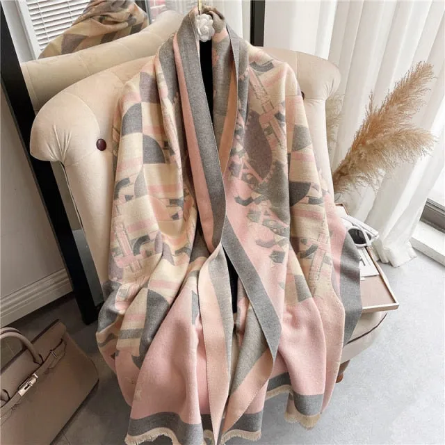 Thick Cashmere Warm Foulard Pashmina Shawl
