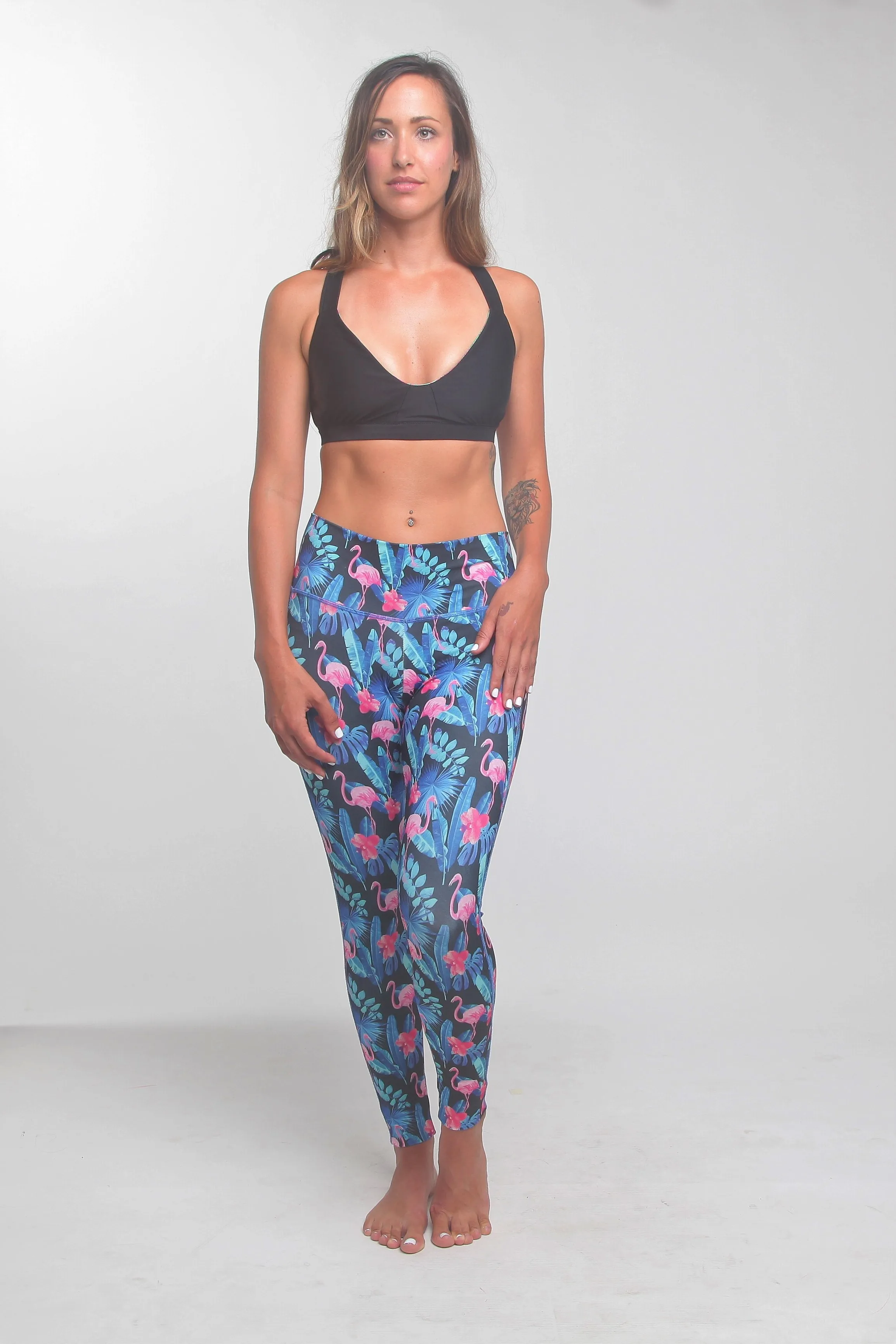 TIKIYOGI® Flora Flamingo, Yoga-Surf Environmental Friendly Tights