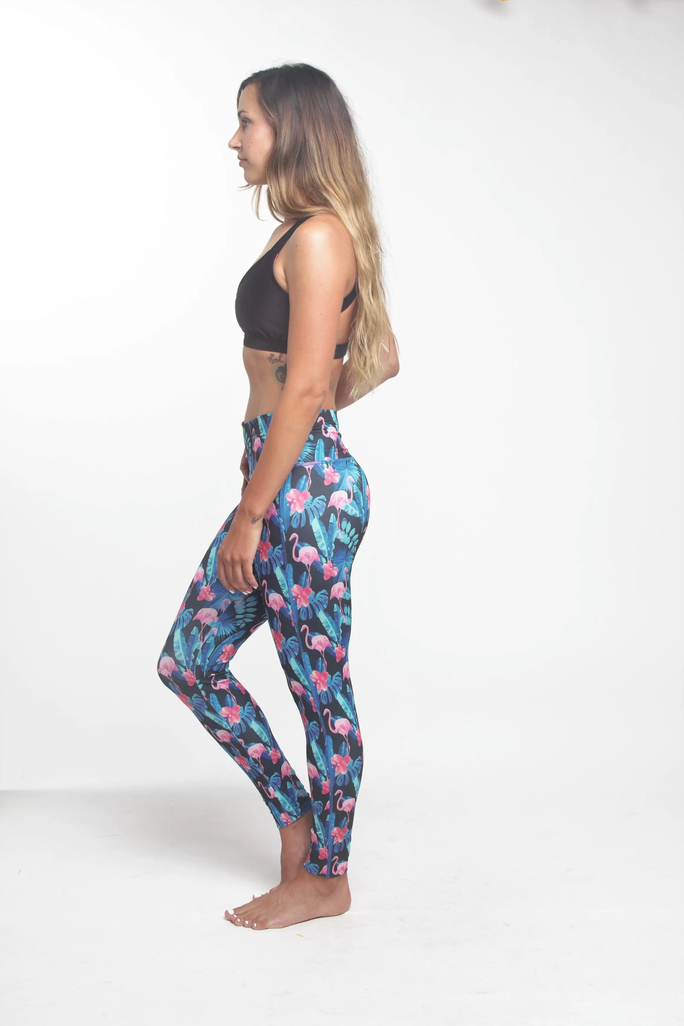 TIKIYOGI® Flora Flamingo, Yoga-Surf Environmental Friendly Tights