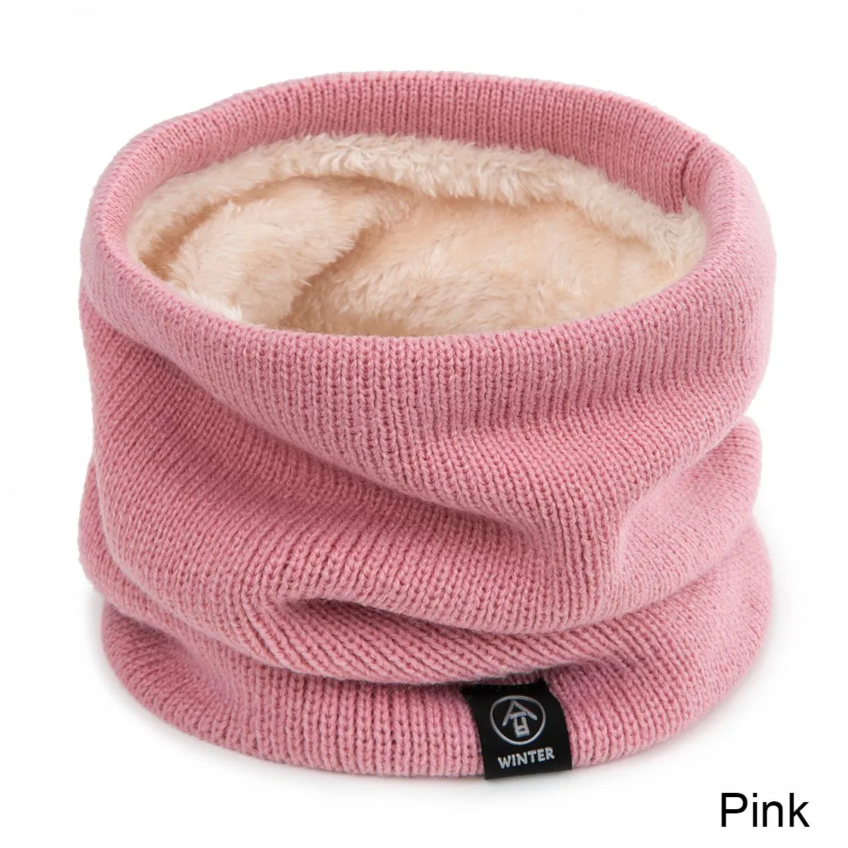 Winter Warm Scarf For Boys Girls  Children Baby Scarf Thick Wool Collar Scarves Scarf Cotton  Knitted Ring Solid Scarves