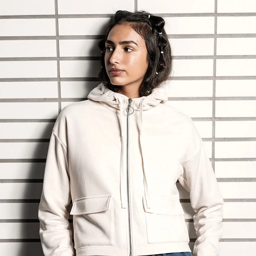 Women's Cropped Zipped Eco-Hoodie