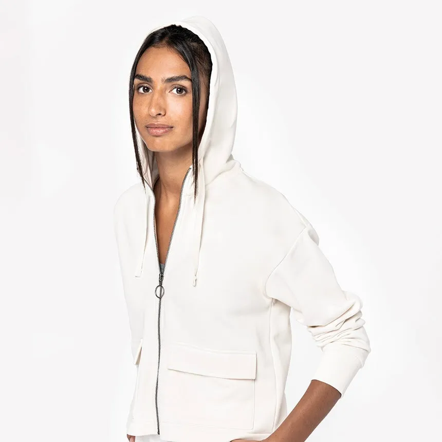 Women's Cropped Zipped Eco-Hoodie